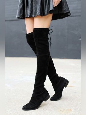 Stuart weitzman black suede over the knee boots